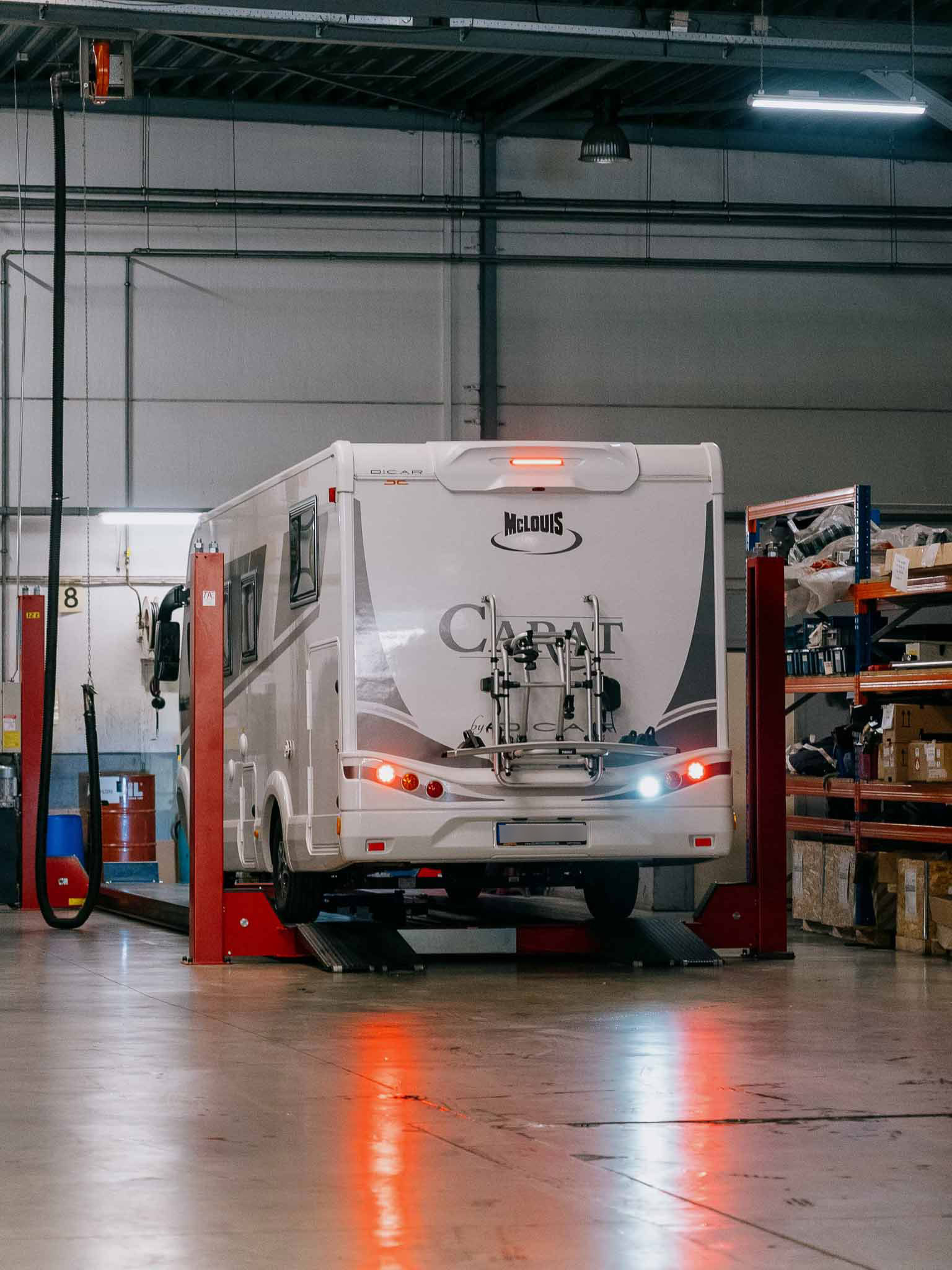 Wij werken aan het Fiat gedeelte van uw motorhome
